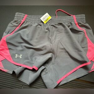 Under Armour Womens Charcoal and Neon Pink Shorts